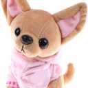 Stuffed Dog Puppy Toy Plush Toy Soft Doll Stuffed Animal Pillow Birthday Gift Present Cute Dog Ornaments Decoration Handicraft House Desktop Decoration Prop, 17cm/6.7" (Pink)