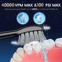 Electric Toothbrush with Water Flosser Combo, 3-in-1 Sonic Flossing Toothbrush and Dental Water Flosser for Teeth Cleaning, Gum Care, Braces, Bridges, Adults, 5 Brush Modes, 500ML, Black