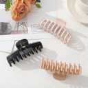 3Pcs Silicone Hair Clips Flexible Claw Clips for Women Cloud Clip Bendable Large Hair Claw Clip (Dark Khaki + Light Khaki + Black)