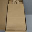 BURVAGY 200Pcs Small Kraft Paper Gift Bags with Handles 5.25x3.25x8.25 Inches Bulk Grocery Retail Party Favor Shopping Bags (Brown)