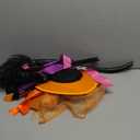 Spooktacular Creations Girls Light Up Witch Costume, Kids Witch Costume with Hat and Broom for Toddler Halloween Dress Party (Toddler(3-4 yrs), Orange)