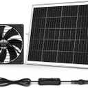 7.1" Large Solar Greenhouse Fan, 25W Solar Powered Vent Exhaust and Intake Chicken Coop Fan Outdoor Waterproof, 16.5 ft Cord, Strong Airflow for Shed Doghouse Cabin Ventilation Air Circulation