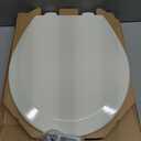 Bemis 500EC Durable Wood Toilet Seat with Easy Clean Hinges, Made in USA, Round, Biscuit