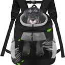 Dog Carrier Backpack Pet Puppy Carrier Front Pack Breathable Head Out Design with Reflective Safe Dog Backpack Carrier for Medium Dogs Cats Rabbits (Black) M