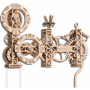WOODEN CITY Mechanical Model Steampunk Wall Clock