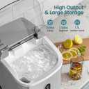 Antarctic Star Countertop Ice Maker with Soft Chewable Pellet Ice, 34lbs/24Hrs, One-Click Operation, Self-Cleaning Portable Peddle Ice Machine with Ice Scoop for Kitchen,Office,Bar,RV (Grey)
