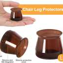 32 Pcs Silicone Chair Leg Floor Protectors for Hardwood Floors, Brown Felt Bottom Chair Leg Covers, Free Moving Table Leg Covers, Stool Leg Protectors CapsLarge fit : 1.3'' - 2''