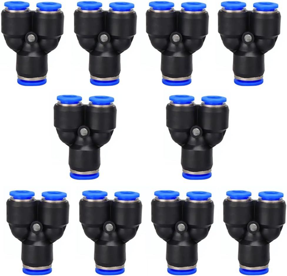 1/2" OD Push to Connect Y Spliter 3 Way Wye Quick Push Lock Adapters (Pack of 10)