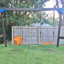 SELEWARE Toddler Swing Set Accessories, High Back Full Bucket Swing Seats with Adjustable Rope and 4 Locking Carabiners, Cute Elephant Shape Design 600LB Capacity (2 Pack)