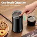 HAUSHOF Coffee Grinder Electric, One Touch Coffee Bean Grinder for Beans, Spices, Herbs and Seeds, Compact Design, with Clean Brush Black