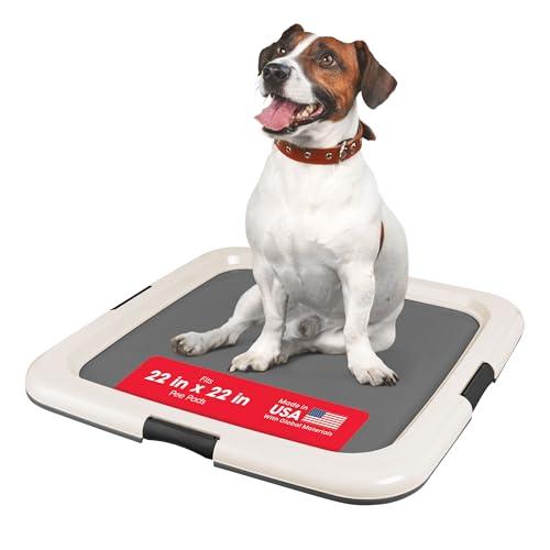 IRIS USA Secure Pee Pad Holder for Regular Sized Dogs, Fits 22"x22" Pad, Gray