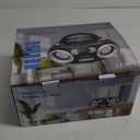 MEGATEK Portable CD Player Boombox with FM Radio, Bluetooth, USB Port, AUX Input, and Headphone Jack  CD-R/CD-RW/MP3-CD Compatible, Clear Stereo Sound, Backlit LCD Display  Black