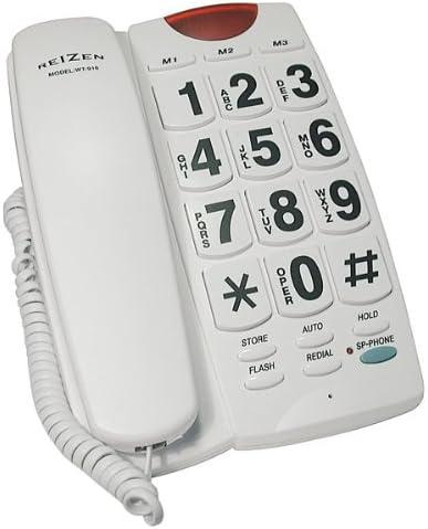 REIZEN Big Button Speaker Phone - White with Black Numbers