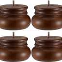 4 Pack 3 Inch Solid Wood Furniture Leg Brown Walnut Bun Feet for Sofas, Chairs, Cabinets, Beds and Home Decor and Much More