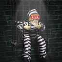Screaming Animated Halloween Decorations, Halloween Decor Prop with Motion Sensor, Scary Skull Cage Prisoner Haunted House Decor, Spooky Hanging Ghost Halloween Decorations Outdoor Indoor