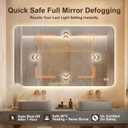 48''x36'' Lighted Mirrors for Bathroom Wall Backlit Rectangular Rounded Corners, LED Bathroom Mirror Frameless with Lights Anti Fog, Dimmable, 3 Colors,Tempered Glass, Shatter-Proof (Color 2)