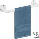 Jeasor Industrial Pipe Towel Rack Towel Bar, Heavy Duty Wall Mounted Rustic Farmhouse Bath Towel Holder for Bathroom (White, 12 inch)