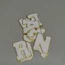 ASTARON 52 Pcs Self Adhesive Letter Patches Chenille Letters Stickers, A-Z Embroidered Applique Patches Alphabet Cloth Patch for Clothes, Bags, Hat, Phone Case, DIY Accessories (White)