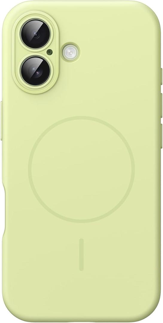 JETech Magnetic Silicone Case for iPhone 17 6.3-Inch, Compatible with MagSafe, Silky Soft Touch, Shock Absorbing Phone Cover with Camera Lens Protection (Green)