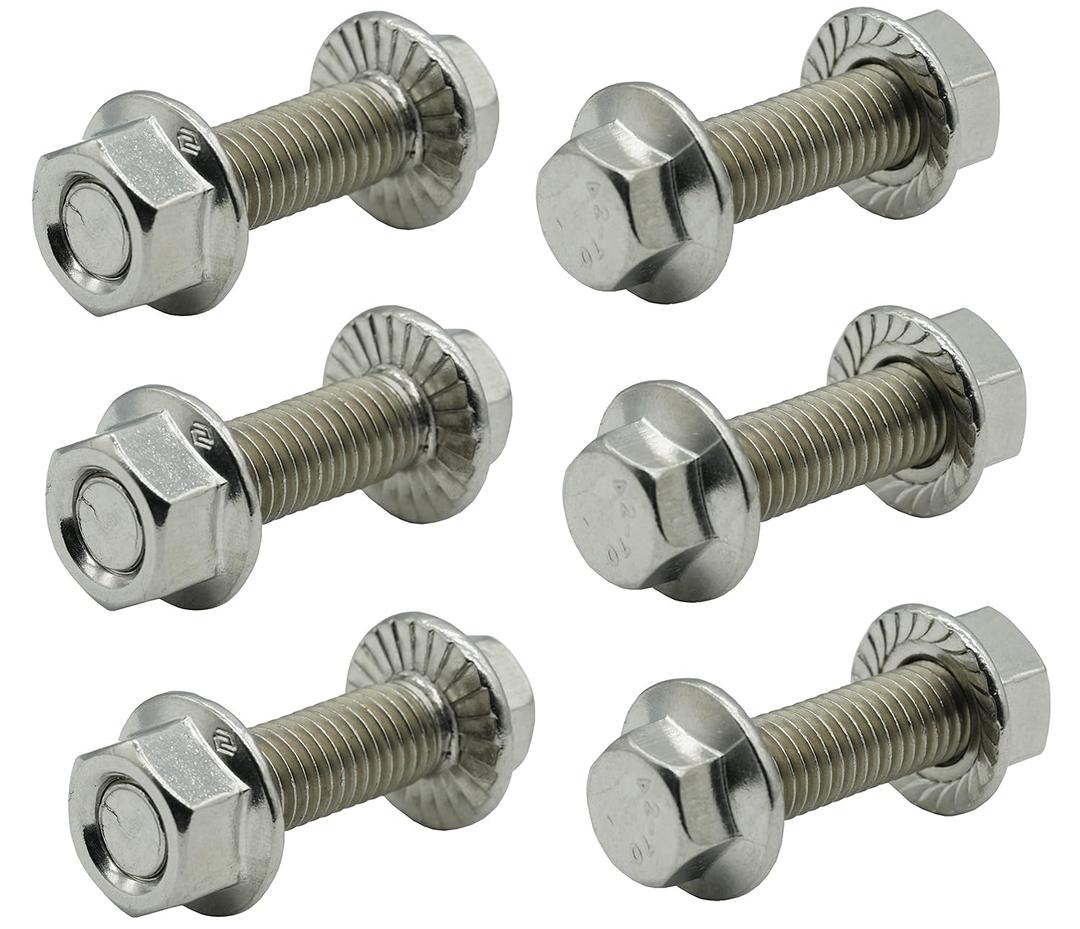 Stainless Steel Flange Screws, Flange Bolts, Exhaust Manifold Hardware Kit (Bolts&Nuts) M10X1.5-35mm (6-Pack)