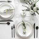 Stainless Steel Golden Napkin Rings Set of 12, Modernist Napkin Ring Holder for Wedding, Banquet, Metallic Adornment for Table Settings, Glossy Serviette Buckles Decor (Matte Gold Semicircle)