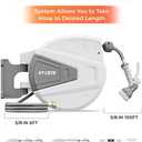 Ayleid Retractable Garden Hose Reel,5/8 in x 100 FT Wall Mounted Hose Reel, with 9- Function Sprayer Nozzle, Any Length Lock/Slow Return System/Wall Mounted/180Swivel Bracket (Grey)