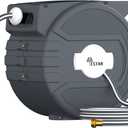 Retractable Garden Hose Reel 1/2 in x82 ft, Garden Water Hose Reel with 7- Function Sprayer Nozzle, Any Length Lock/Automatic Slow Return System,180 Swivel Bracket (Gray-white)