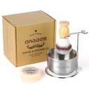 Anbbas Faux Badger Shaving Brush,Stainless Steel Shaving Razor and Brush Stand, Shaving Bowl and 100g Natural Soap Puck Refill,4in1 Wet Shave Kit for Men