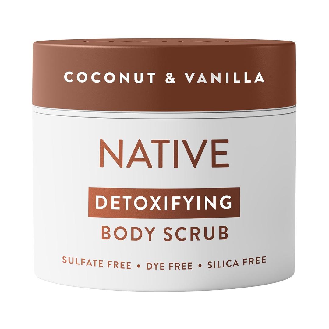 Native Exfoliating Body Scrub, Coconut & Vanilla Scent, Gentle Body Polish for Soft, Smooth Skin, Made without Sulfates, Parabens, or Dyes, 12 oz