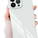 Compatible with iPhone 15 Pro Max Case Rectangle for Women Men, Soft TPU Shockproof Full Lens Protection, Works with Magnetic Wireless Charging Cover Phone Case for iPhone 15 Pro Max White