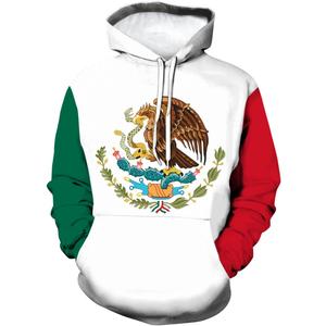 Unisex Fashion Sweatshirt Pullover 3D Mexico Flag Graphic Hoodie, Medium 