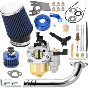 YOXUFA 212 Carburetor Kit for Predator 212cc 224cc 196cc 6.5hp Coleman CT200U BT200X CT200U-EX Baja Mini Bike KT196 Hammerhead 80T Go Kart GX160 GX200 Engine Predator 212 Stage 1 Kit Parts (blue)