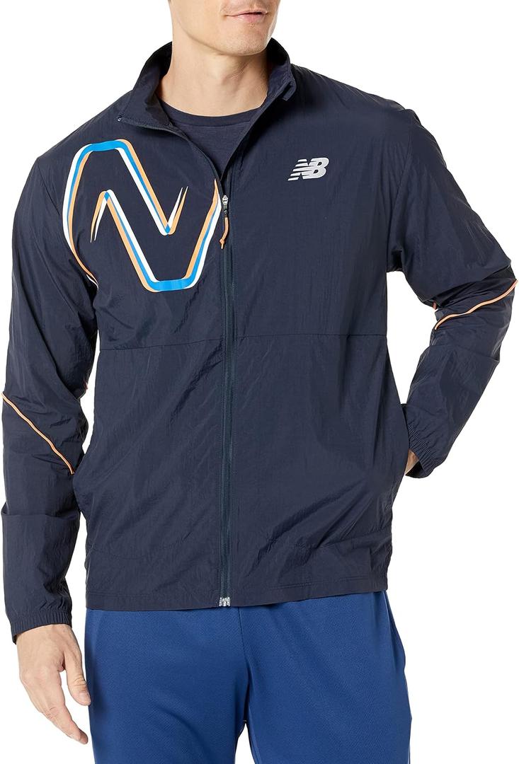 New Balance Men's Impact Run Packable Jacket, Eclipse, X-Large