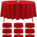 10 Pack Premium Round Tablecloth - 90 Inch Red Polyester Table Cloth - Bulk Washable - Fabric Tablecloths - Table Cover for Wedding, Party, Banquet, Buffet, Holiday Dinner