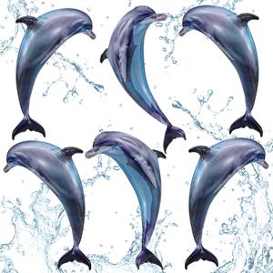 Leyndo 6 Pcs 23.6 Inch Summer Inflatable Dolphin Pool Balloons Large Inflatable Dolphin Pool Birthday Party Decorations Animal Float Ornament for Birthday Party Favors Supplies Gift
