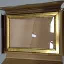 Wood 6x9 Frame Gold, Ornate Natural Wooden 9x6in Picture Frames, Modern Golden 6 x 9inch Gallery Photo Pic Frame with HD Plexiglass, Horizontal Vertical Wall Mounting Tabletop Display 1Pcs