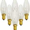 SUNSGNE 6 Pack 3V C26 LED Replacement Light Bulbs, E12 Candelabra Base LED Christmas Light Bulbs for Battery Operated Window Candles Lamps (Clear(Glass))