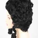 Colonial Wigs for Women Black Victorian Court Vintage Wig Baroque Fluffy Beehive Wigs Halloween Costume Party Dress Wig