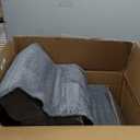 DUMOS Dog Stairs for Small and Medium Dogs, 4-Step Pet Steps with High-Density Foam, Indoor Non-Slip Pet Ramp for Puppy and Older Dogs Cats, Dog Bed Stairs for Couch and Sofa, Grey (Straight-18.11"H)