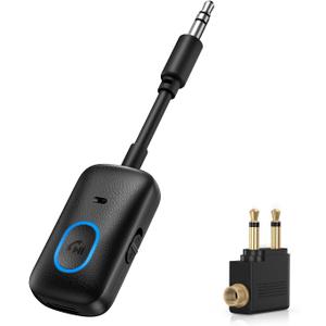LOFICOPER Bluetooth 5.3 Transmitter Receiver, Airplane Headphone Adapter, Aux Bluetooth Adapter with Hands-Free Call, for Car, Travel Flight, Home Stereo, Wired Headphones, Speakers, TV