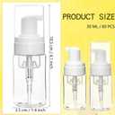 60 Pcs Mini Foam Pump Bottle Bulk 1 oz/ 30 ml Empty Travel Size Plastic Soap Foaming Bottles Small Clear Foaming Soap Dispenser Refillable Mousse Bottles for Lash Shampoo Portable Hand Sanitizer