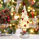 Yinns Acrylic Christmas Tree 14" Light up LED Cardinal Battery Operated Christmas Tree Tabletop Decor Christma Decoration Indoor Home Party Supplies