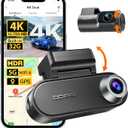 DDPAI 4K Dash Cam Front and Rear, 2160P+1080P Car Dash Camera, GPS 5G WiFi Dashcam for Cars, Free eMMC 32G Dual Storage Support 512G,Radar Motion Detection,Night Vision,72 Hour Parking Mode, N5 Dual