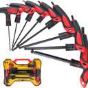 Lichamp 8 Pieces Metric T Handle Allen Wrench Set, 2-10 mm, Ball Head, Standard Long Tee Handle Allen Hex Key Set, Heavy Duty Excellent