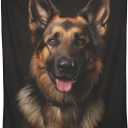 German Shepherd Plush Blanket for Boys & Girls, Super Soft Dog Lovers Gift, Animal Theme Pet Blanket for Bed & Sofa, Valentine's Day Decor, 80x60 inch