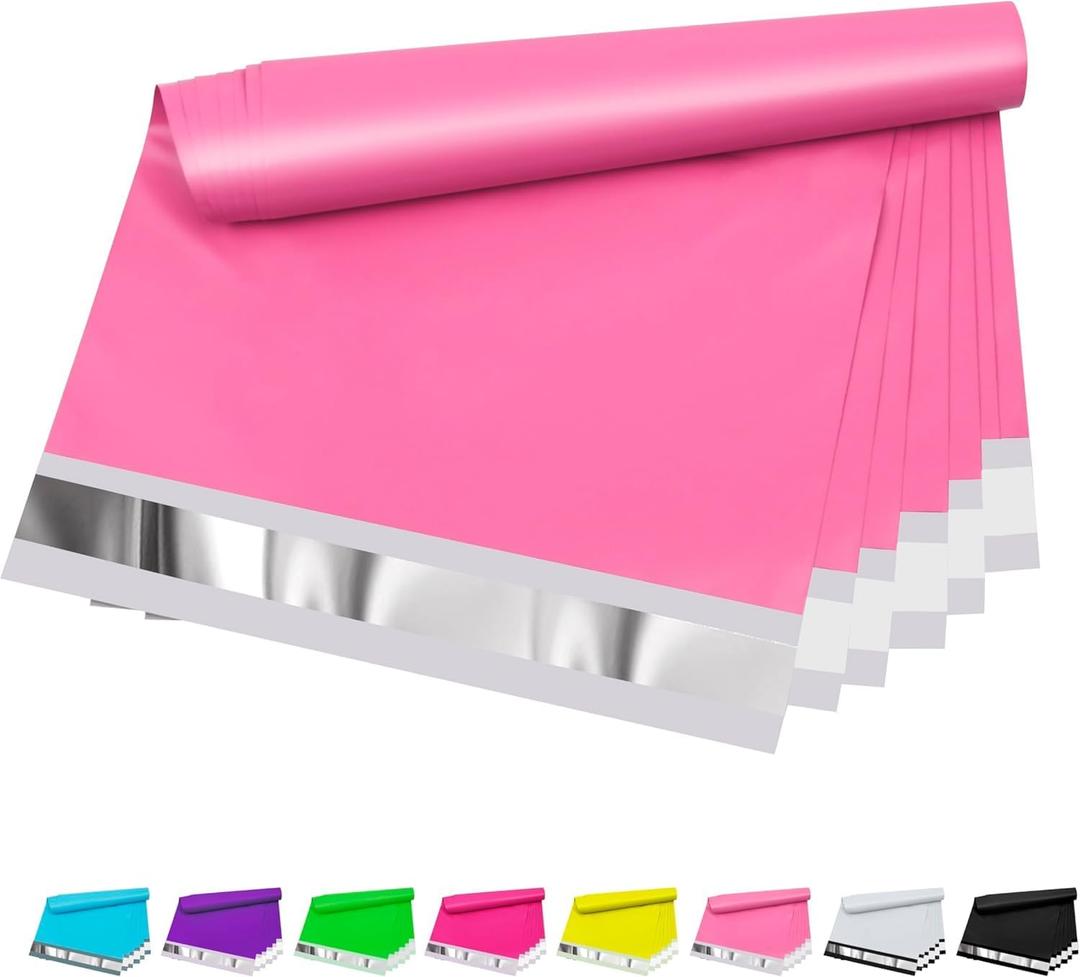 Poly Mailers 10x13 Inch 200 Pcs - Pink Waterproof Shipping Envelopes for Small Business with Tear Resistance and Self-Sealing Feature - Ideal Packaging Bags for Mailing, Shipping, and More
