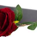 Noble Rose Ring Box - Flower Heart Engagement Ring Box for Proposal Ring, Ceremony, Wedding or Special Occasions (Red)