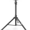 Pyle Projector Stand Tripod, Height Adjustable 28"-46" Portable Laptop and DJ Equipment Stand with Angle Tilt Tray, Heavy Duty Metal Construction, Foldable Design, 20" x 16" Platform