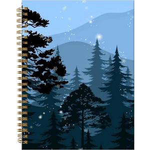 Spiral Journal Notebook,A5 Hardcover Lined Journals for Women Girl 6 x 8.3 in,120 Pages Thick Paper,Cute College Ruled Writing Notebook for Gifts Office Work School(Tree Mountain)