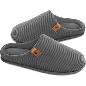 VeraCosy Men's Cozy Slip-on Slippers Corduroy Memory Foam Indoor House Shoes, Size: 13-14